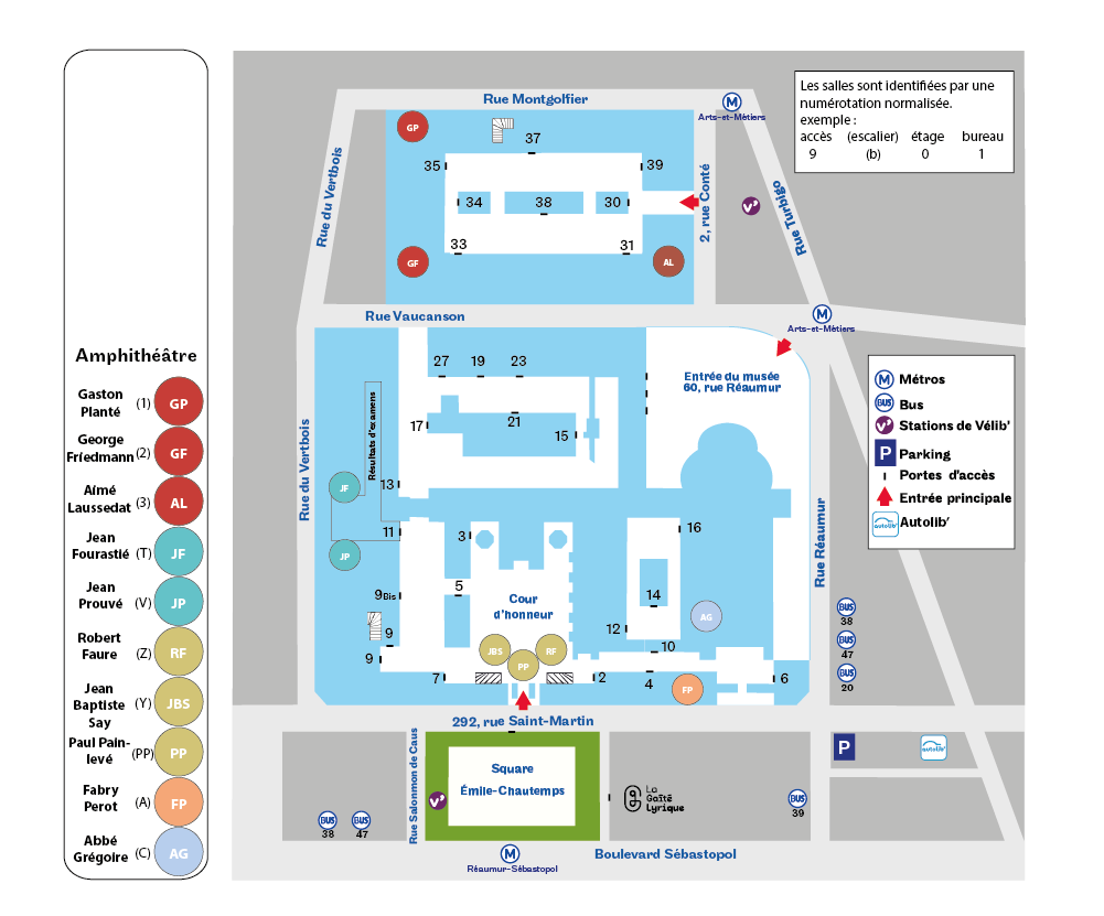 Plan of the CNAM Paris