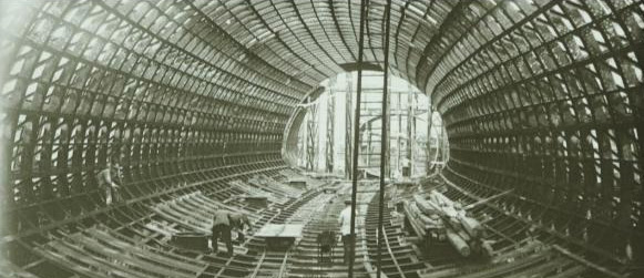 "station St Michel en cours de montage"  Léon Chagnaud / Compagnie du chemin de fer métropolitain de Paris  © Musée des arts et métiers, Cnam / Photo Michèle Favareille